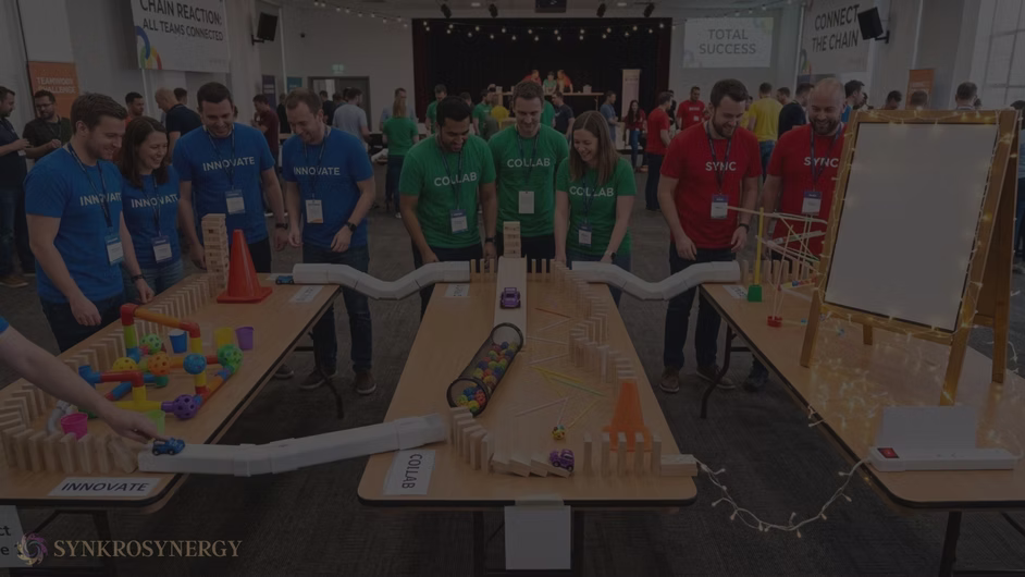 Team collaborating during an activity